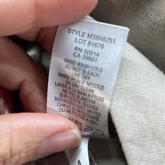 Morning Lady Women's Straight Leg Beige Linen Blend Zip Up Pants Size 6 - Picture 4 of 7